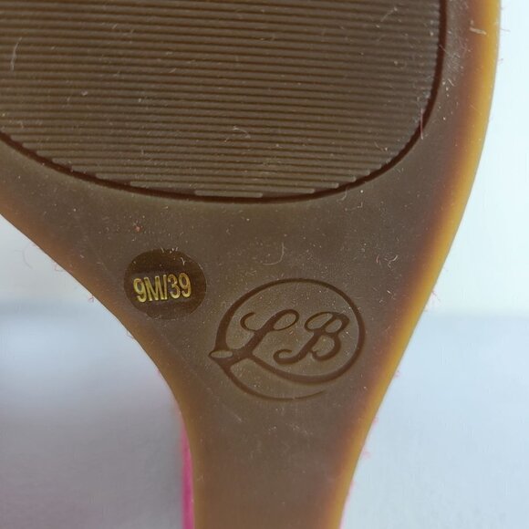 Lucky Brand Strappy Open Toe Wedges Espadilles Sandals Ankle Tie 9 Women Pink - Picture 6 of 13